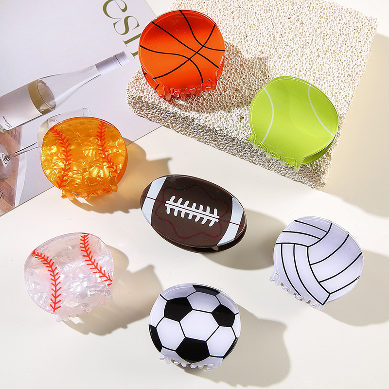 Women'S Volleyball Accessories - Football Grab Clip Basketball Hair Clips