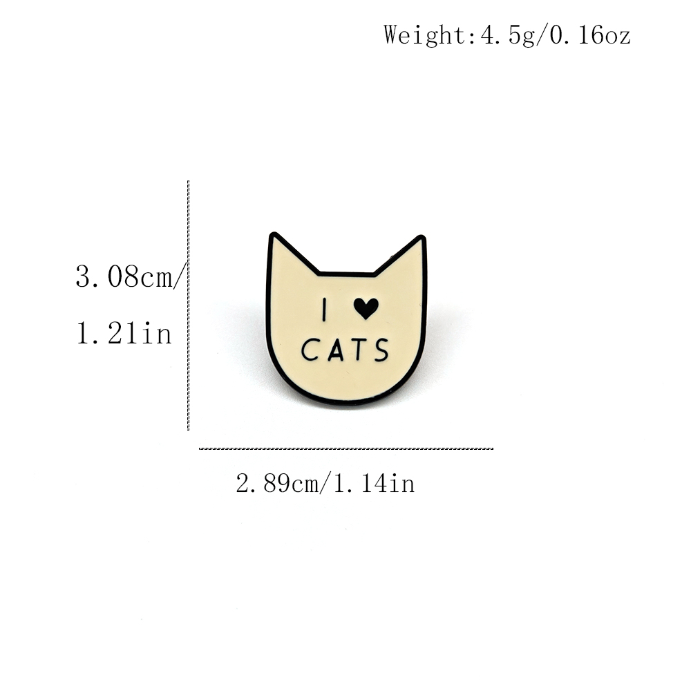 Cute Cartoon I Love Cat Brooch - Women Accessories Picture 评论和价格