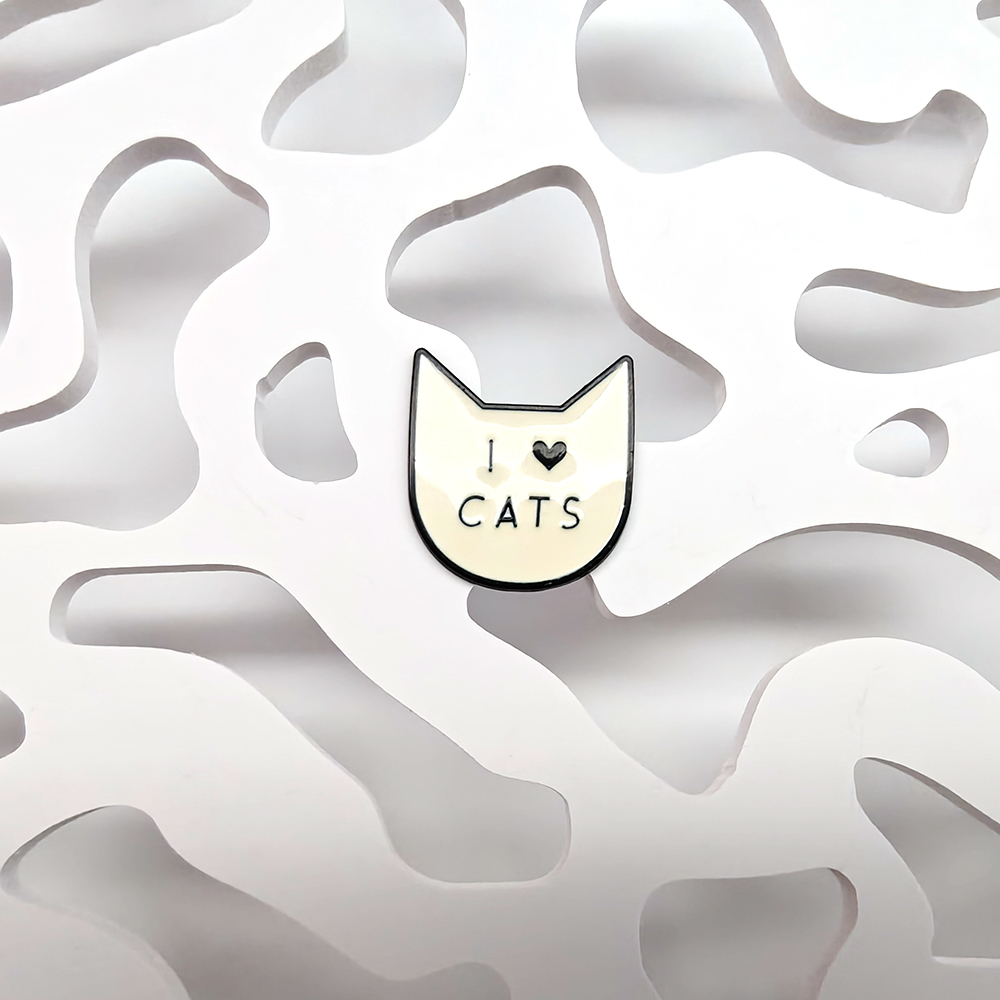Cute Cartoon I Love Cat Brooch - Women Accessories Picture 评论和价格