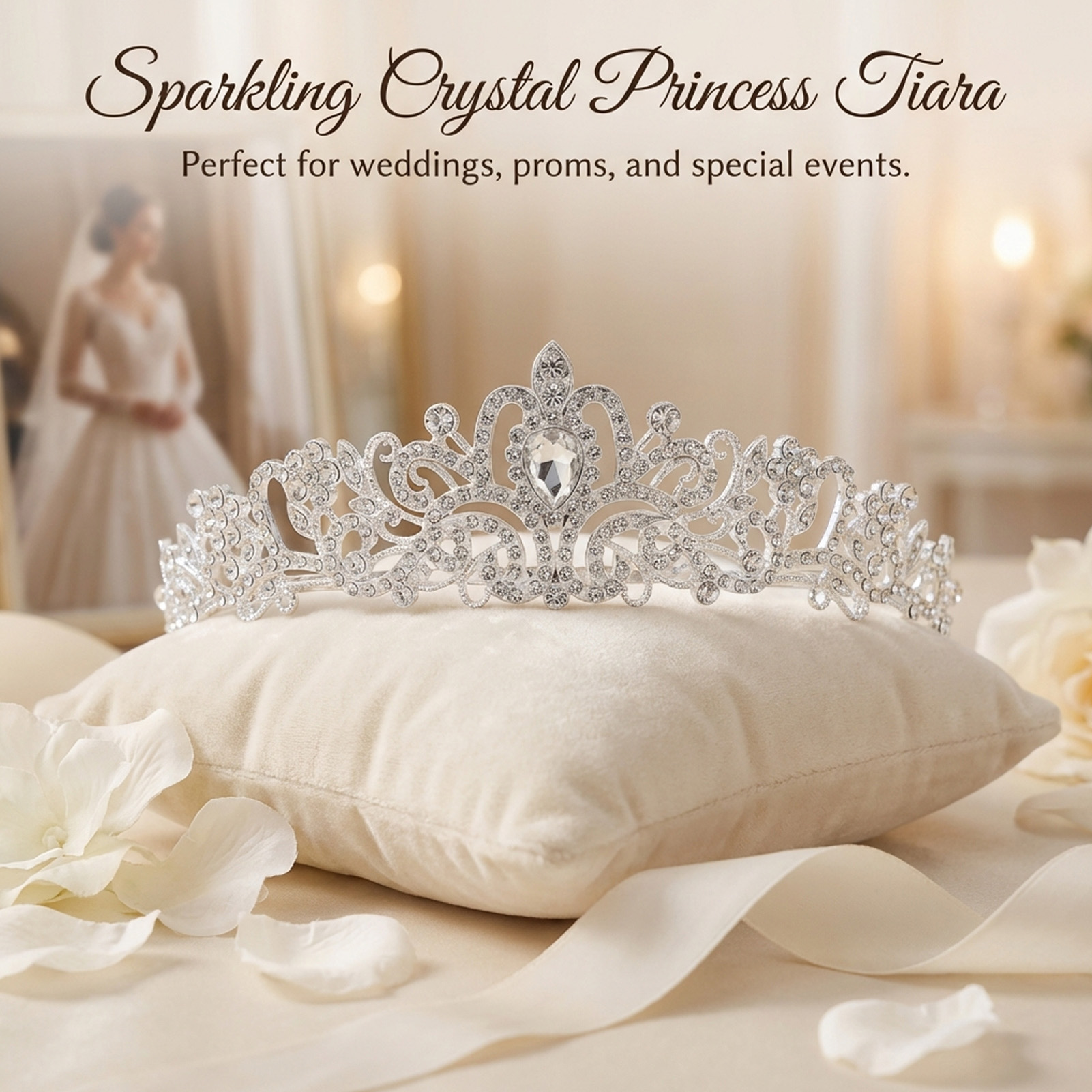 Elegant Bridal Crown Sparkly R - Women'S Accessories Jewelry 评论和价格