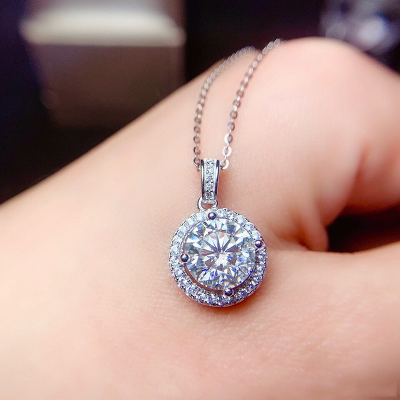 0.5-2ct Square Moissanite Neck - Charm Necklace Dainty 评论和价格