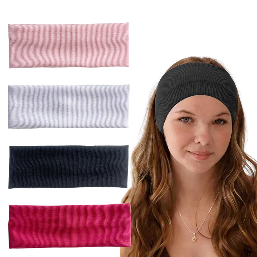 4pcs Wide ribbed elastic headb - Women'S Yoga Accessories 评论和价格