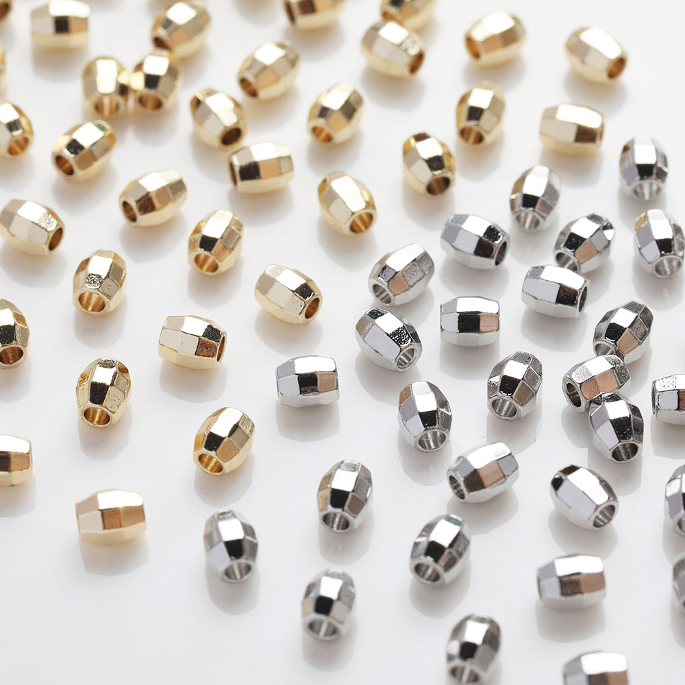 30PCS Dainty Oval Brass Beads  - Charm Necklace Dainty 评论和价格