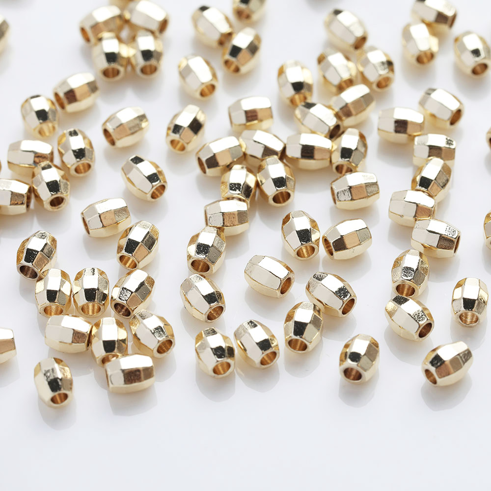 30PCS Dainty Oval Brass Beads  - Charm Necklace Dainty 评论和价格