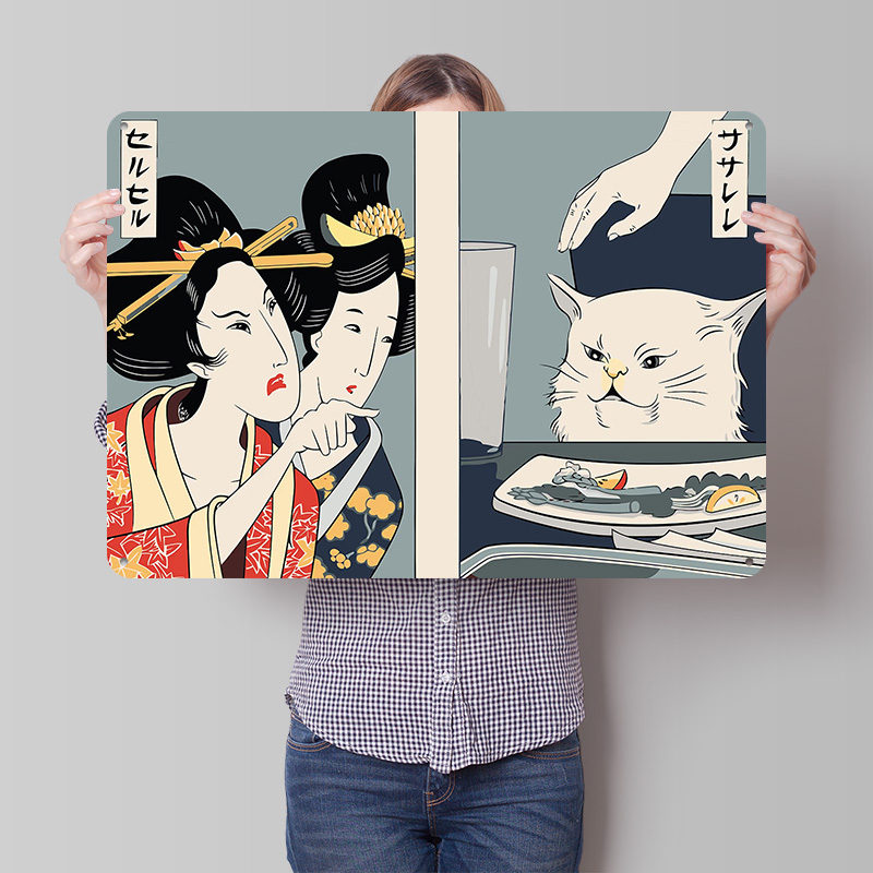 Woman Yelling At a Cat 3D Prin - Women Accessories Poster 评论和价格