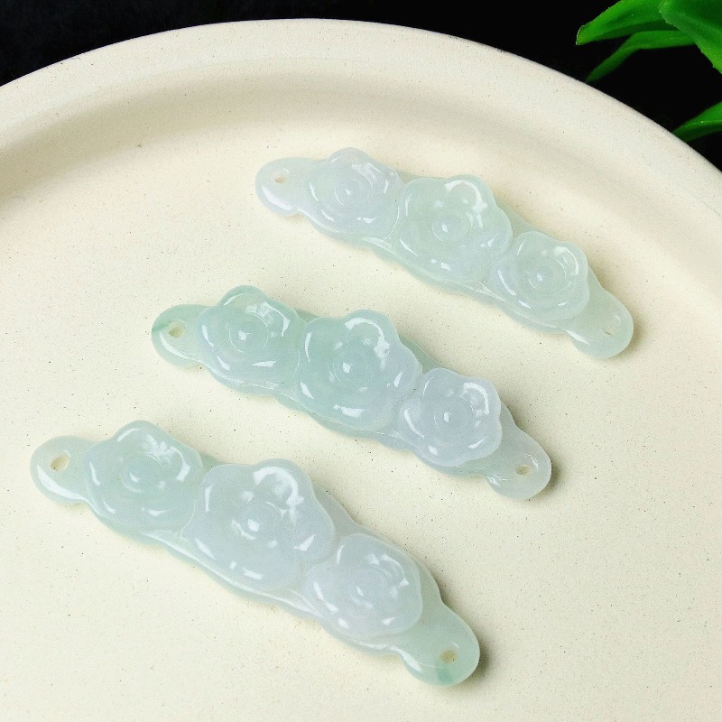 1pc Natural Jadeite Emerald Fl - Women'S Accessories Jewelry 评论和价格