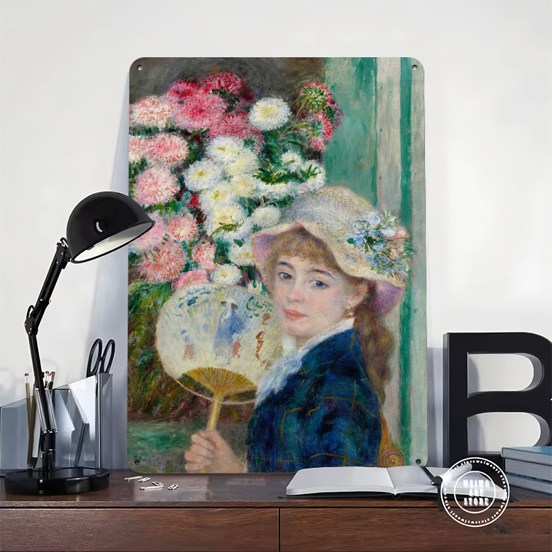 Young Woman With Fan and Flowe - Women Accessories Poster 评论和价格