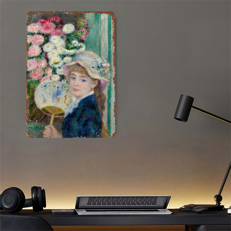 Young Woman With Fan and Flowe - Women Accessories Poster 评论和价格