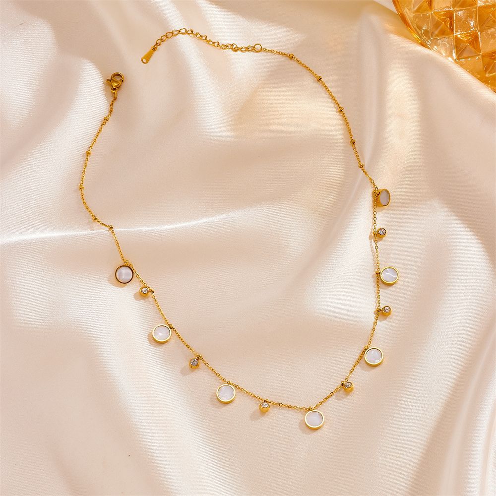 Dainty 18K Gold Plated Stainle - Charm Necklace Dainty 评论和价格