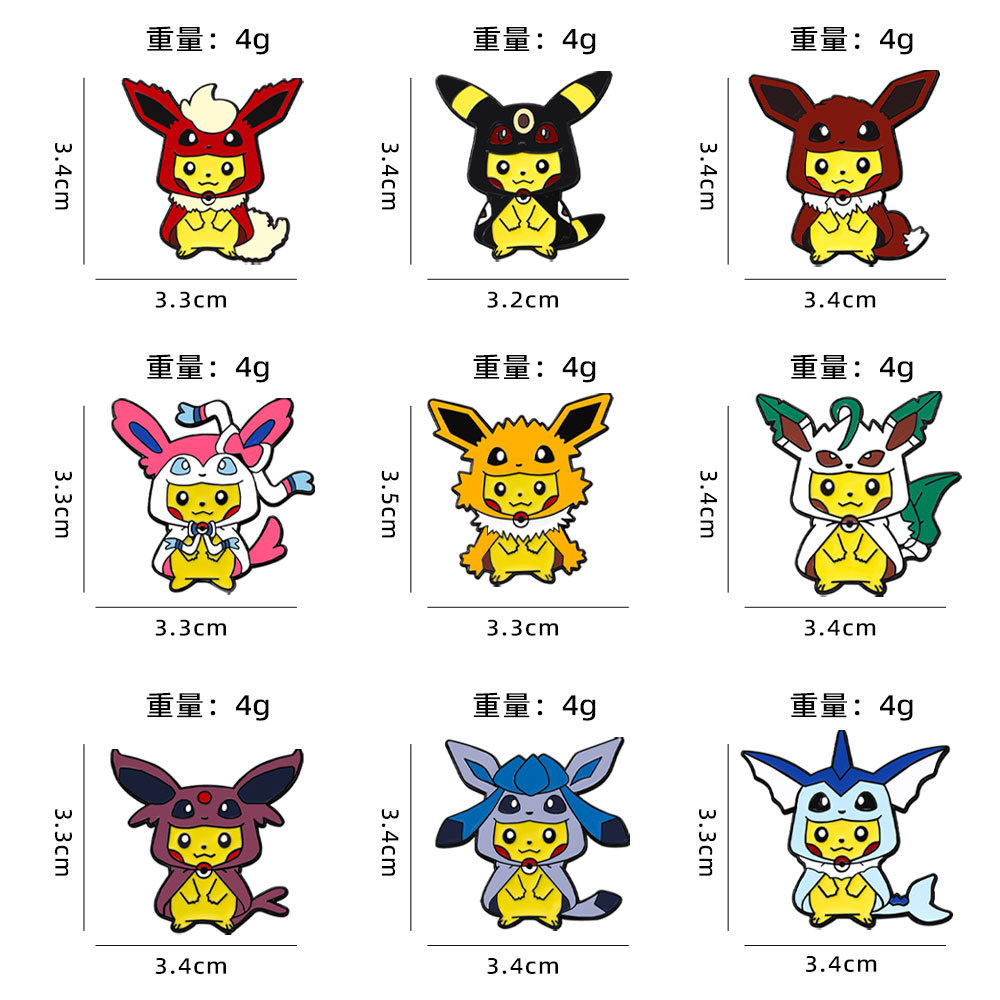 9Pcs Anime Pokemon Lapel Pins  - Women Accessories Sale 评论和价格