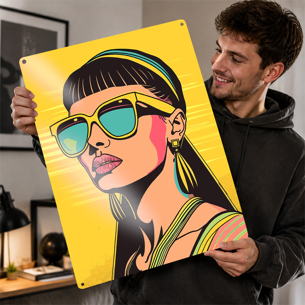 Retro Woman in Sunglasses 3D T - Women Accessories Poster 评论和价格