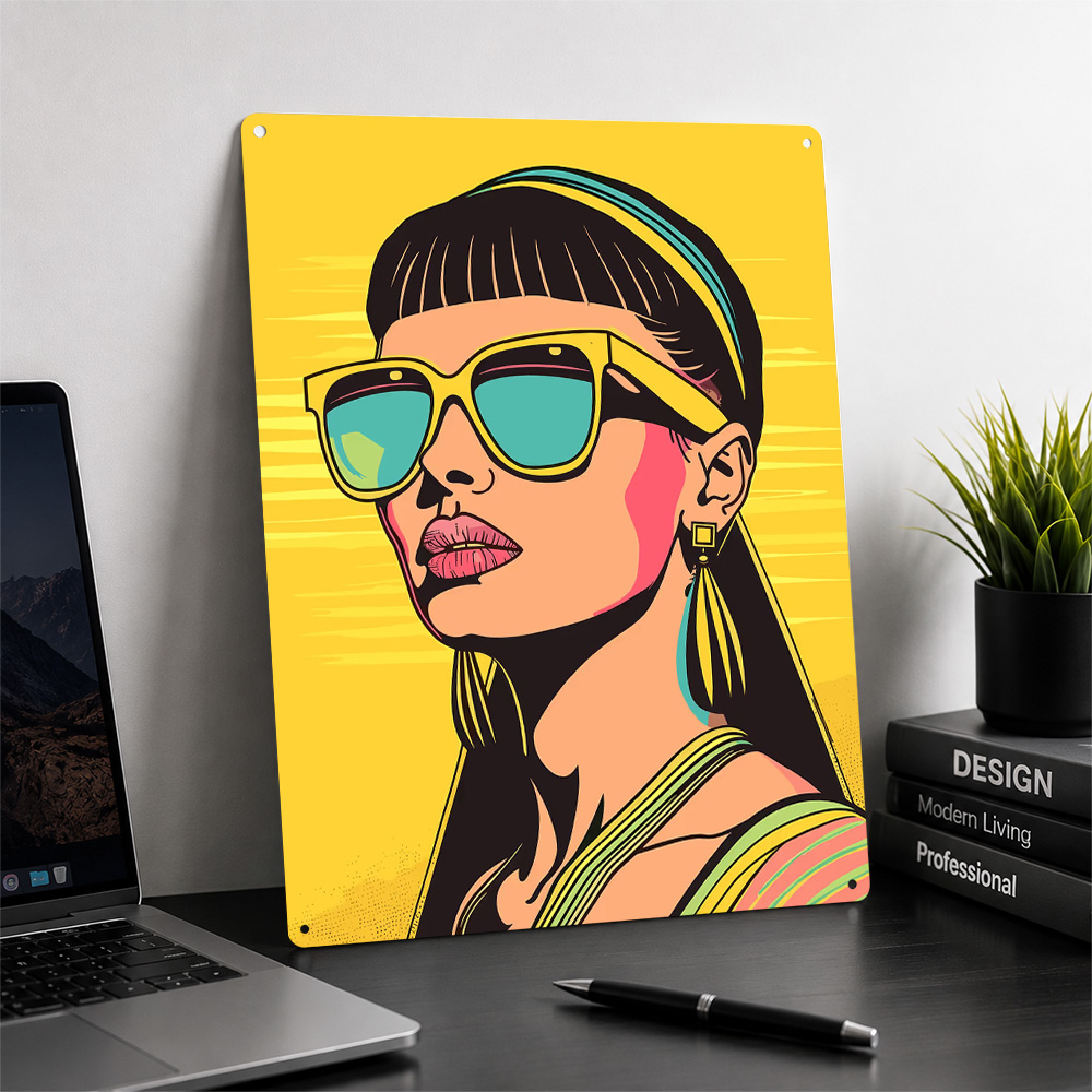 Retro Woman in Sunglasses 3D T - Women Accessories Poster 评论和价格