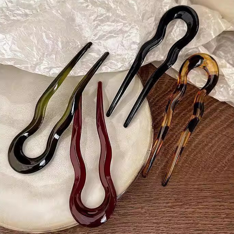 Elegant Acrylic U-shaped Hairp - Women Accessories Wholesale 评论和价格