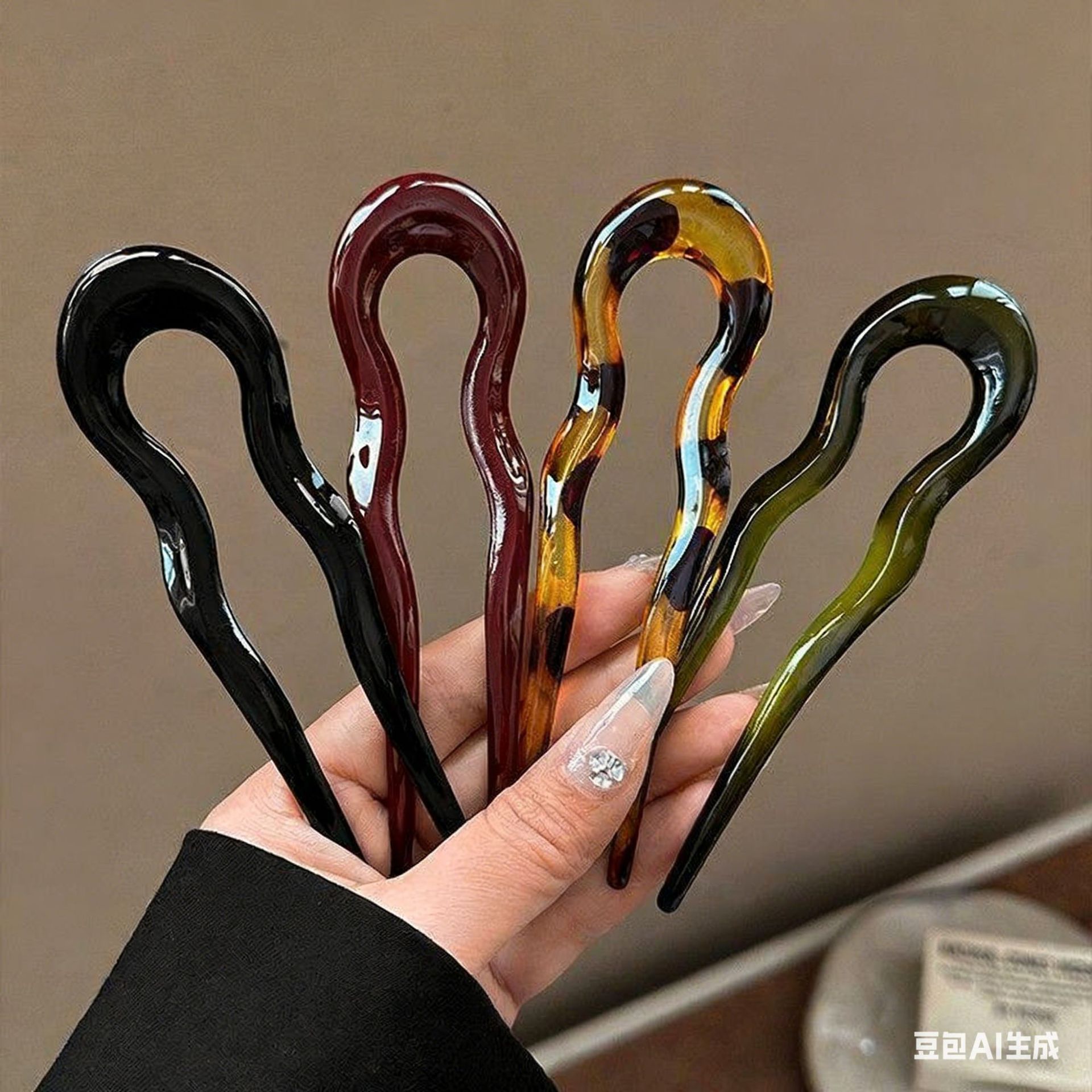 Elegant Acrylic U-shaped Hairp - Women Accessories Wholesale 评论和价格