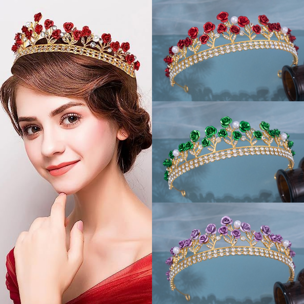 Baroque Ceramic Bridal Crown R - Women'S Accessories Jewelry 评论和价格